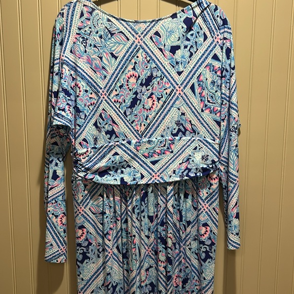 LILLY PULITZER Nichola Maxi Dress in Zanzibar Blu SIZE XL NEW WITH TAGS - Picture 7 of 9